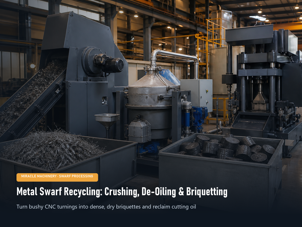 Metal Swarf Recycling: Crushing, De-Oiling and Preparing Chips for Remelting